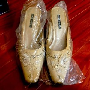 Nice west silk backless shoe size 10